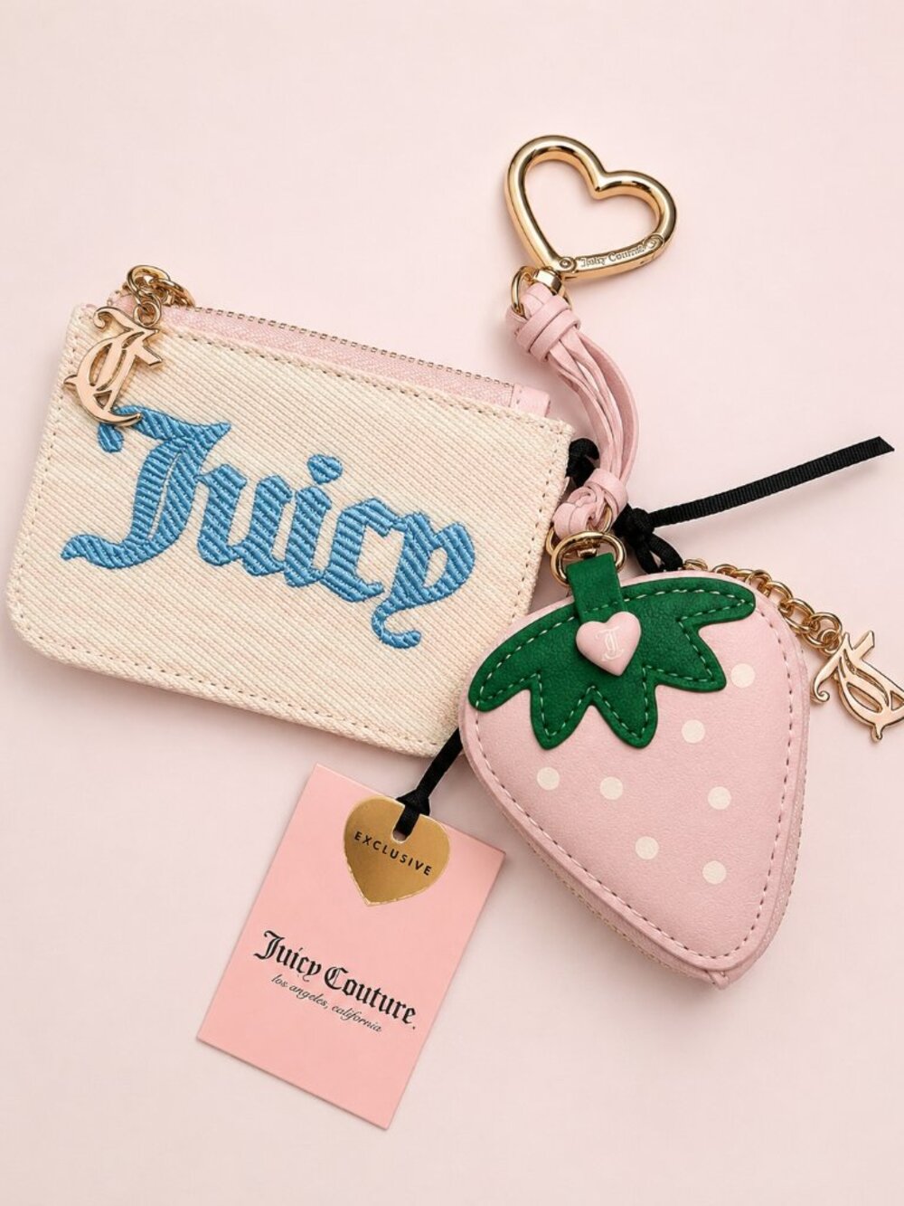 Juicy Couture Paradise Mini Bundle Strawberry Coin Pouch Cardholder NWT